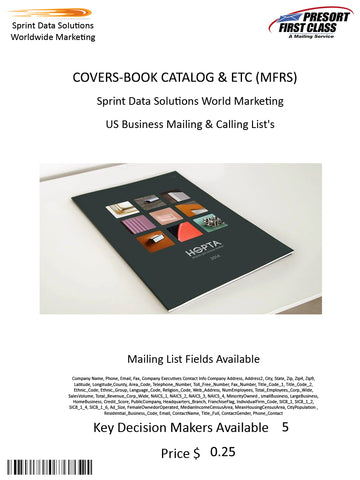 COVERS-BOOK CATALOG & ETC (MFRS)