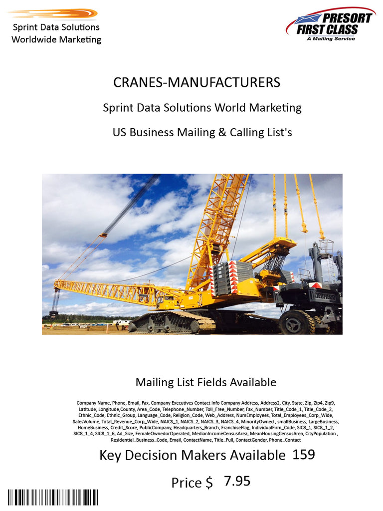 CRANES-MANUFACTURERS