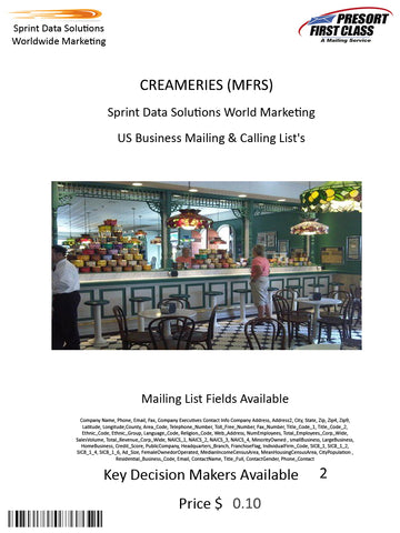 CREAMERIES (MFRS)