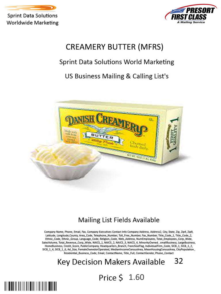 CREAMERY BUTTER (MFRS)