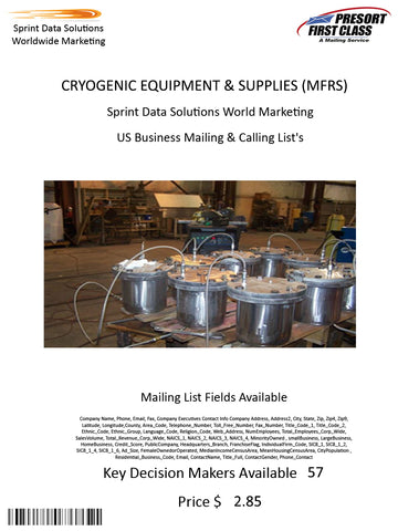 CRYOGENIC EQUIPMENT & SUPPLIES (MFRS)