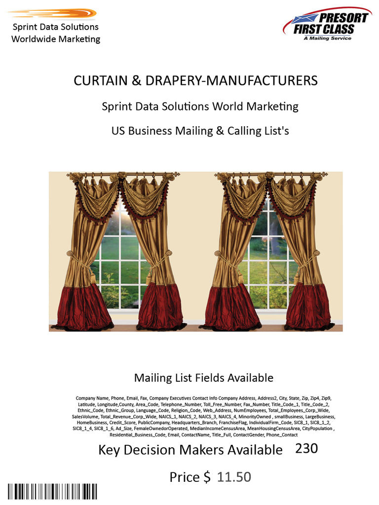 CURTAIN & DRAPERY-MANUFACTURERS