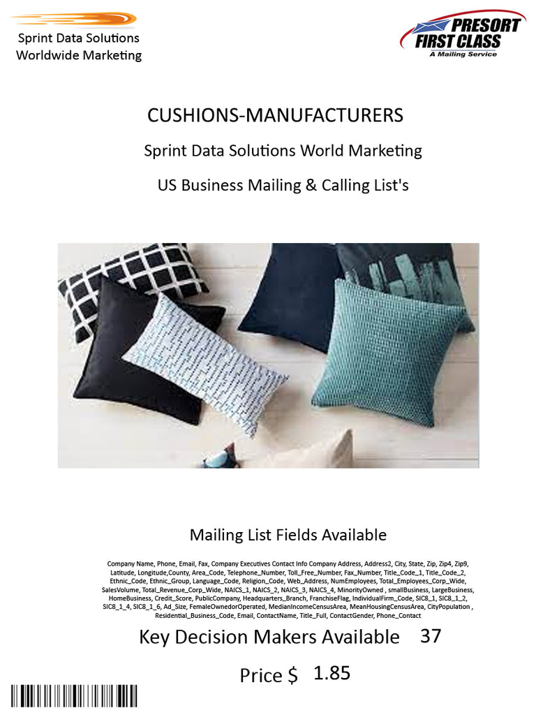 CUSHIONS-MANUFACTURERS