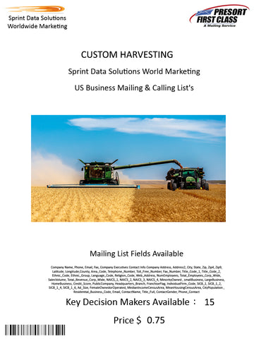 CUSTOM HARVESTING