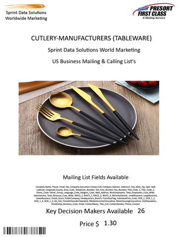 CUTLERY-MANUFACTURERS (TABLEWARE)