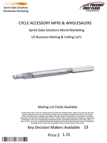 CYCLE ACCESSORY MFRS & WHOLESALERS