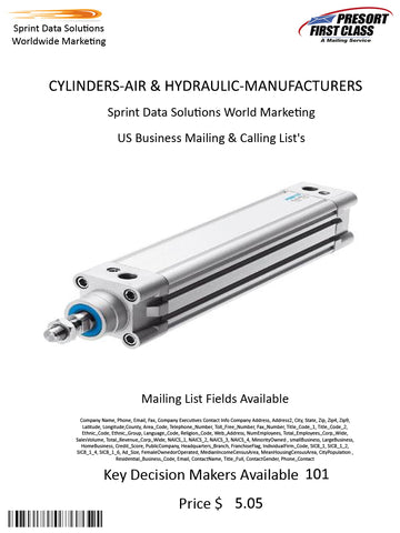 CYLINDERS-AIR & HYDRAULIC-MANUFACTURERS