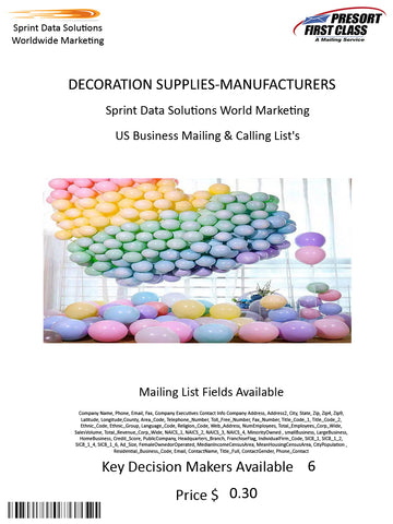 DECORATION SUPPLIES-MANUFACTURERS