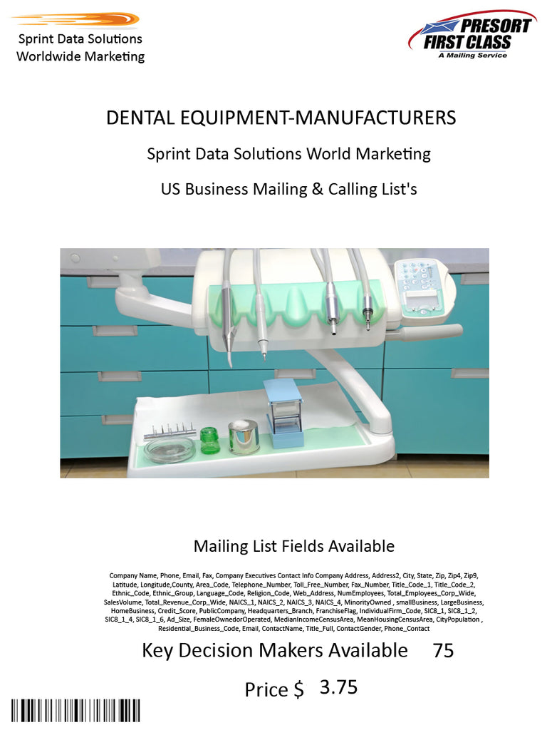 DENTAL EQUIPMENT-MANUFACTURERS