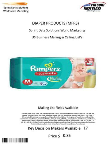 DIAPER PRODUCTS (MFRS)