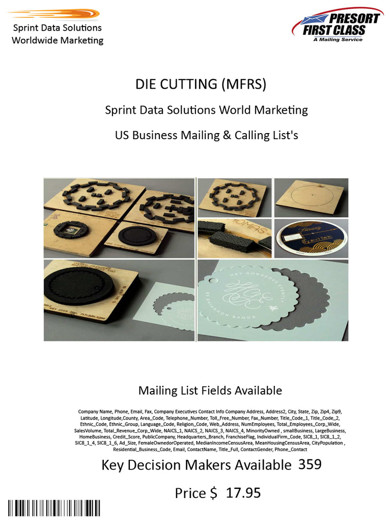 DIE CUTTING (MFRS)