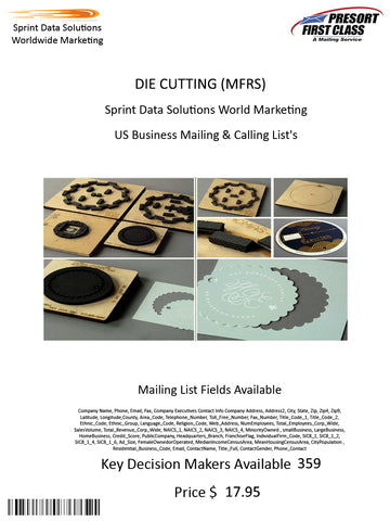 DIE CUTTING (MFRS)