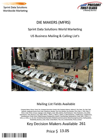 DIE MAKERS (MFRS)