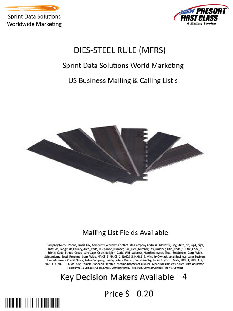 DIES-STEEL RULE (MFRS)