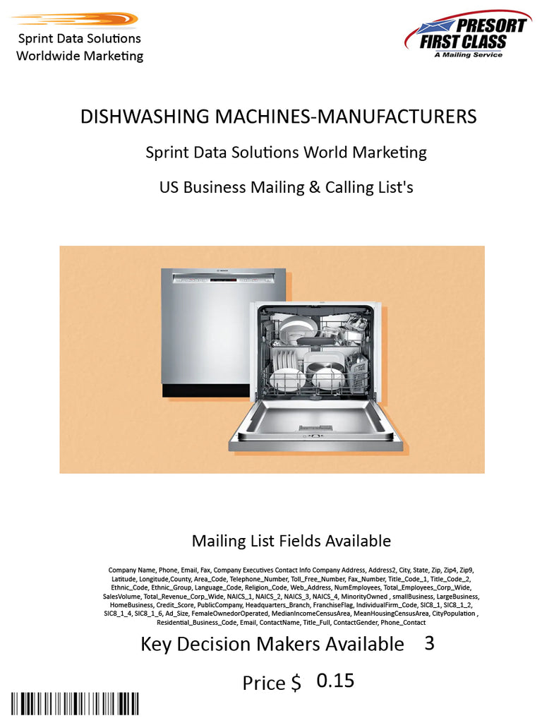 DISHWASHING MACHINES-MANUFACTURERS