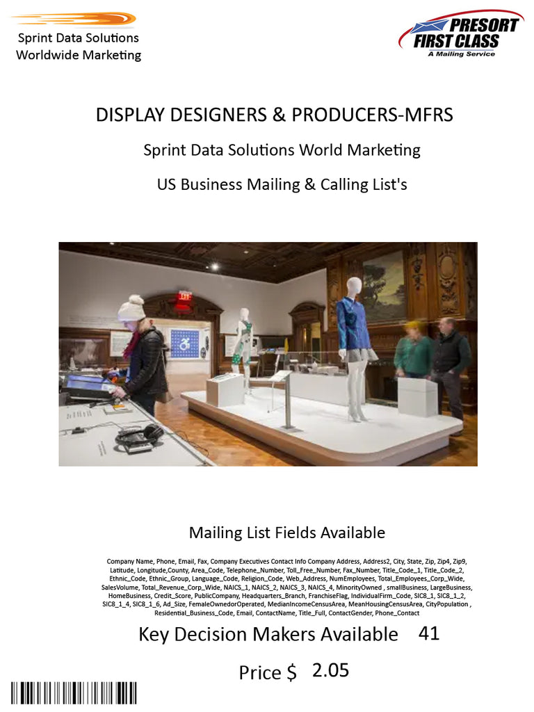 DISPLAY DESIGNERS & PRODUCERS-MFRS