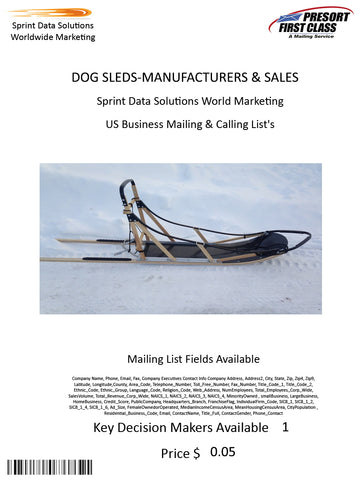 DOG SLEDS-MANUFACTURERS & SALES