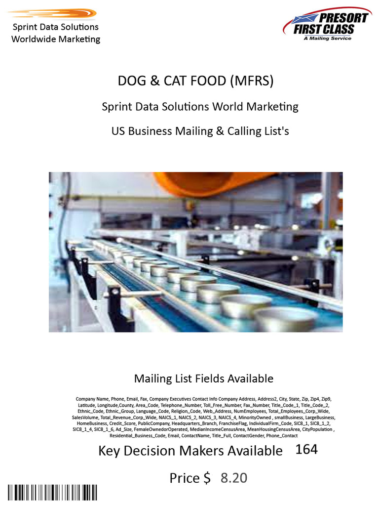 DOG & CAT FOOD (MFRS)