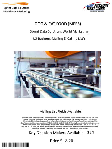 DOG & CAT FOOD (MFRS)