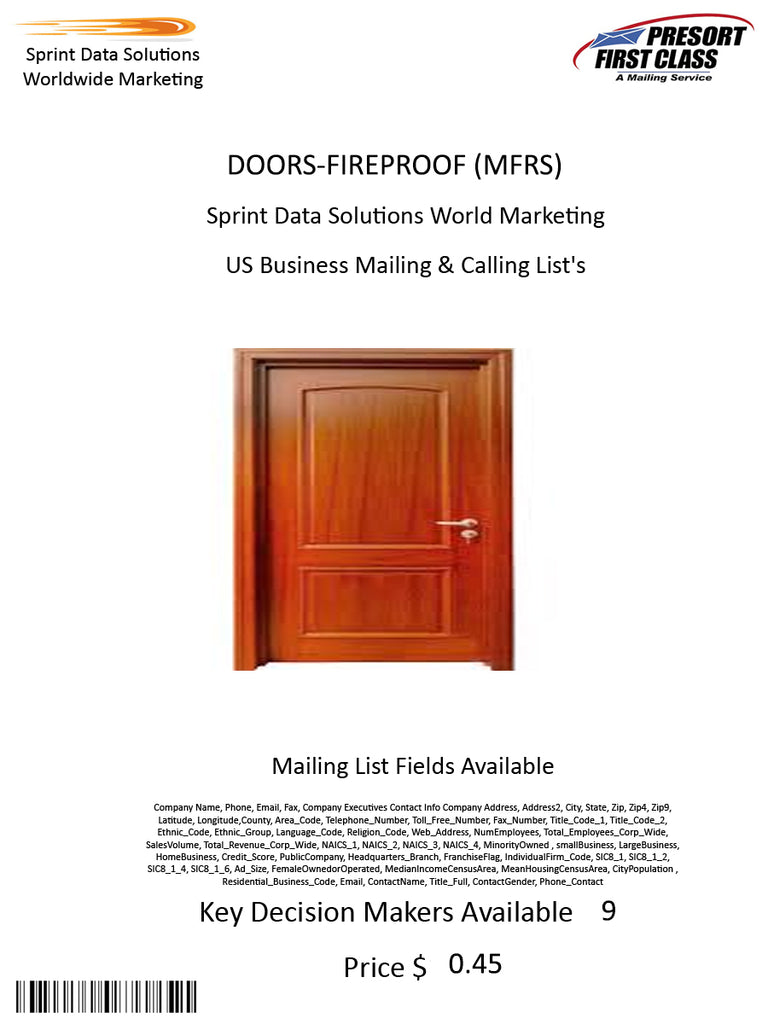 DOORS-FIREPROOF (MFRS)