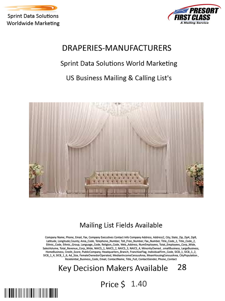 DRAPERIES-MANUFACTURERS