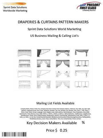 DRAPERIES & CURTAINS PATTERN MAKERS