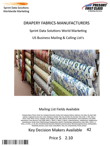 DRAPERY FABRICS-MANUFACTURERS