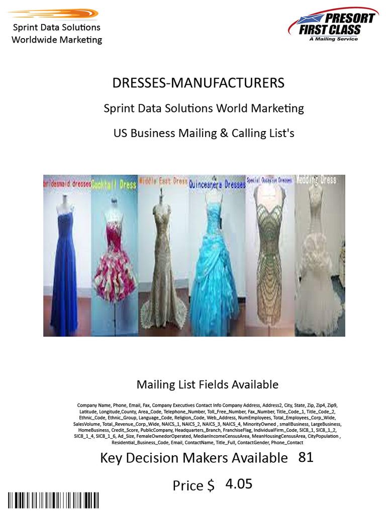 DRESSES-MANUFACTURERS