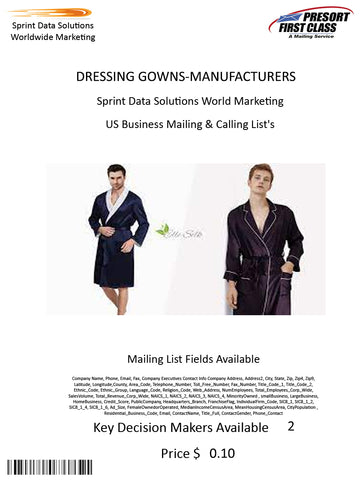 DRESSING GOWNS-MANUFACTURERS