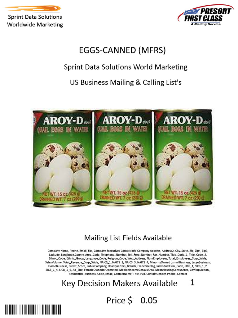 EGGS-CANNED (MFRS)