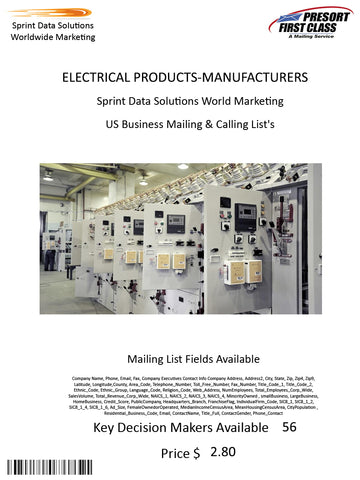 ELECTRICAL PRODUCTS-MANUFACTURERS