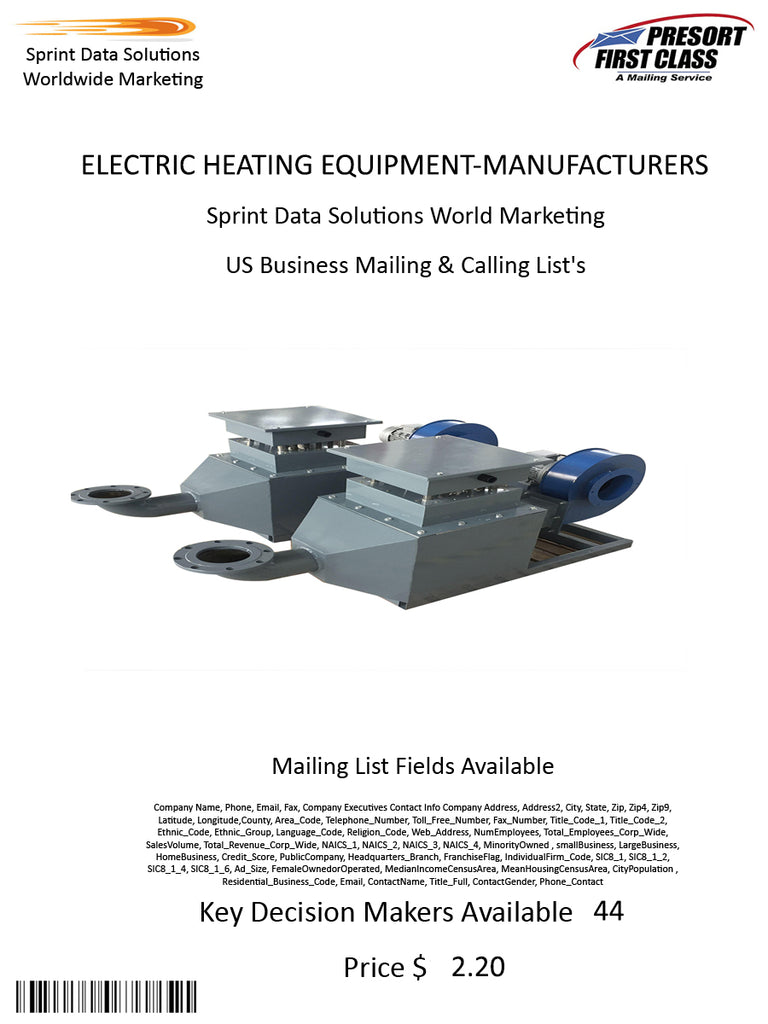 ELECTRIC HEATING EQUIPMENT-MANUFACTURERS