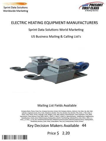 ELECTRIC HEATING EQUIPMENT-MANUFACTURERS