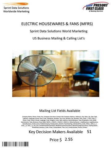 ELECTRIC HOUSEWARES & FANS (MFRS)