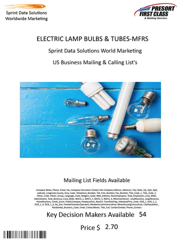 ELECTRIC LAMP BULBS & TUBES-MFRS