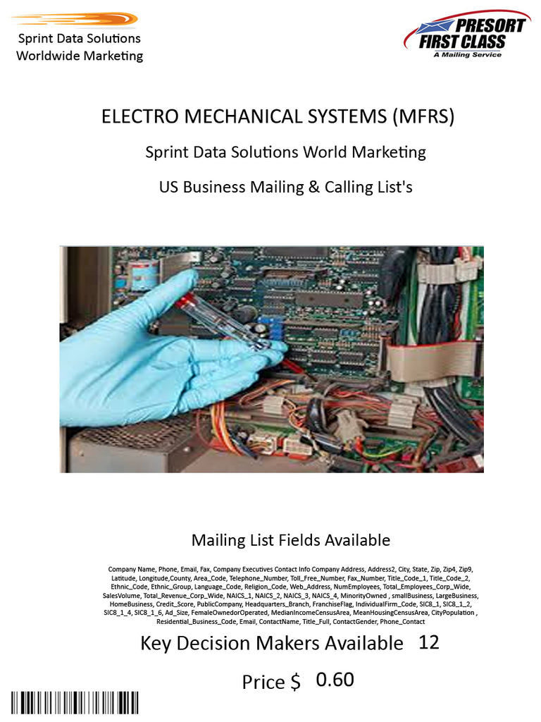 ELECTRO MECHANICAL SYSTEMS (MFRS)