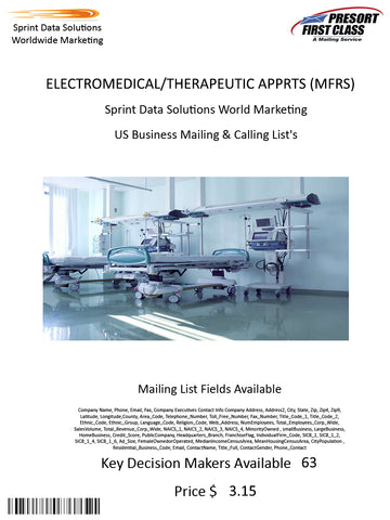 ELECTROMEDICAL/THERAPEUTIC APPRTS (MFRS)