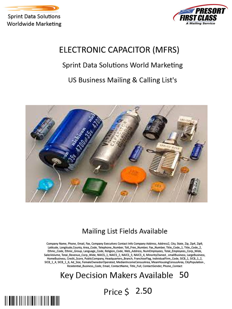 ELECTRONIC CAPACITOR (MFRS)