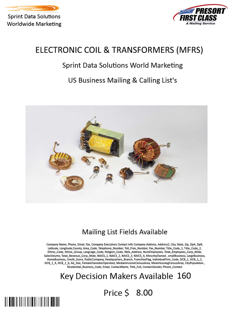 ELECTRONIC COIL & TRANSFORMERS (MFRS)