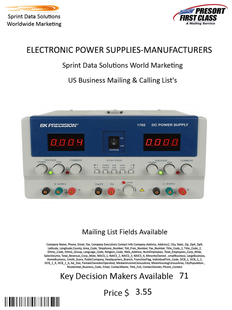 ELECTRONIC POWER SUPPLIES-MANUFACTURERS