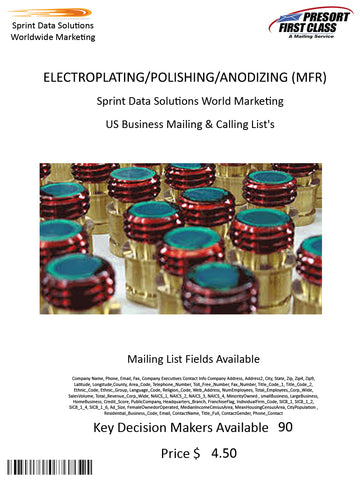 ELECTROPLATING/POLISHING/ANODIZING (MFR)