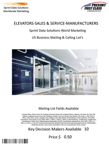 ELEVATORS-SALES & SERVICE-MANUFACTURERS