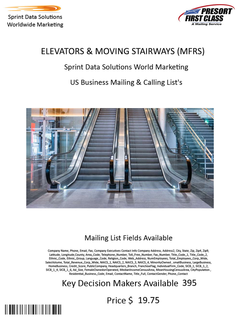 ELEVATORS & MOVING STAIRWAYS (MFRS)