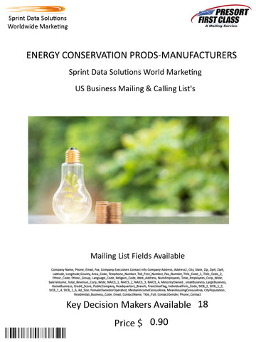 ENERGY CONSERVATION PRODS-MANUFACTURERS