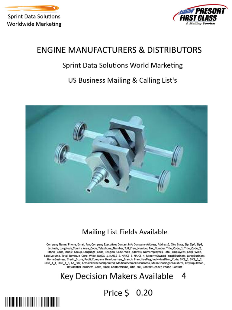 ENGINE MANUFACTURERS & DISTRIBUTORS