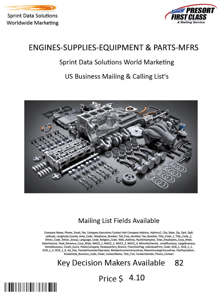 ENGINES-SUPPLIES-EQUIPMENT & PARTS-MFRS