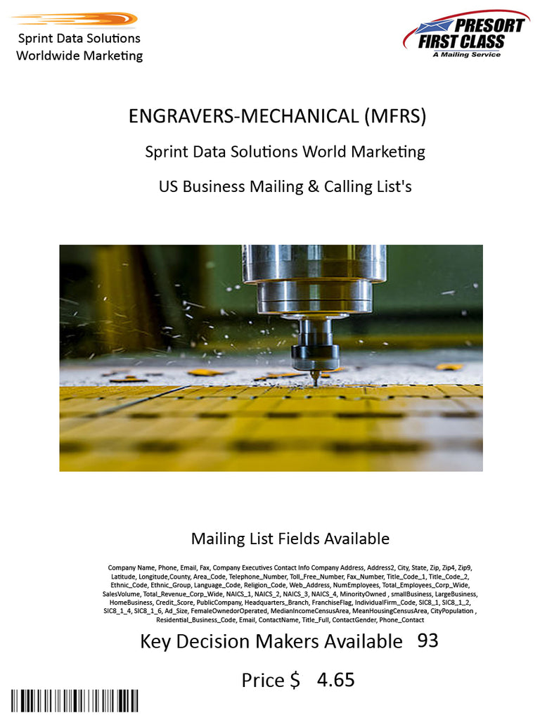 ENGRAVERS-MECHANICAL (MFRS)