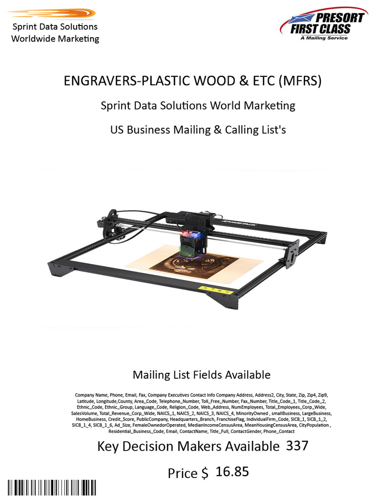 ENGRAVERS-PLASTIC WOOD & ETC (MFRS)