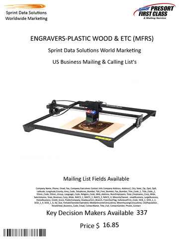 ENGRAVERS-PLASTIC WOOD & ETC (MFRS)