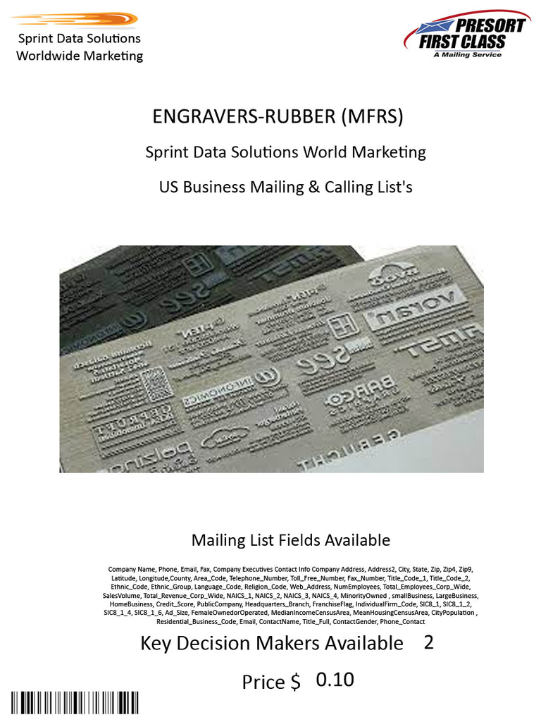 ENGRAVERS-RUBBER (MFRS)